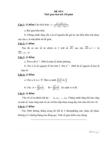 30 Bộ đề bồi dưỡng học sinh giỏi Toán Lớp 6 (Có đáp án)