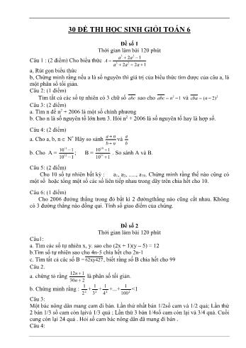 30 Đề thi học sinh giỏi Toán Lớp 6 (Có đáp án)
