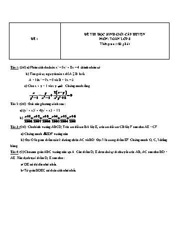 Bộ đề thi học sinh giỏi cấp huyện Toán Lớp 8