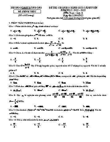 Đề thi chọn học sinh giỏi cấp huyện Toán Lớp 8 - Năm học 2022-2023 - Phòng GD&ĐT Sơn Động (Có hướng dẫn chấm)