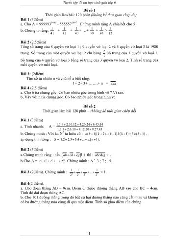 Tuyển tập đề thi học sinh giỏi Toán Lớp 6