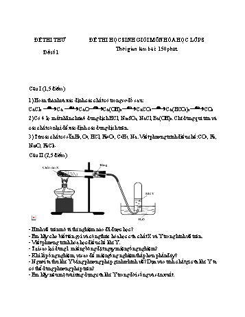 Đề thi thử học sinh giỏi môn Hóa học Lớp 8 (Có đáp án)